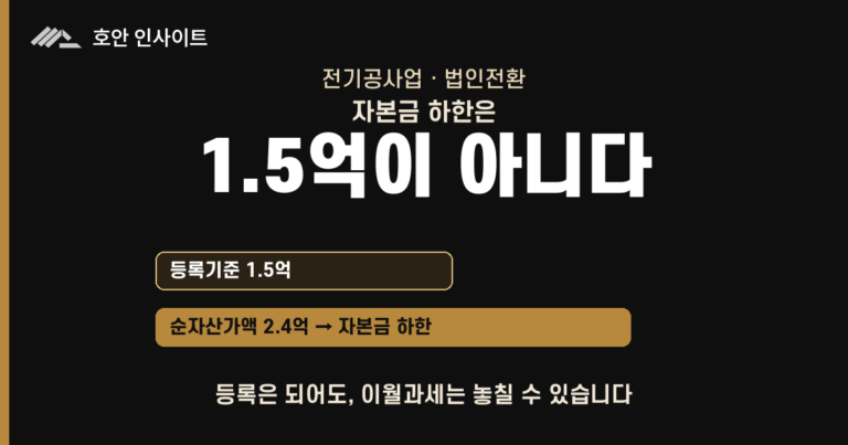 전기공사업 법인전환, 자본금 기준이 두 개인 이유