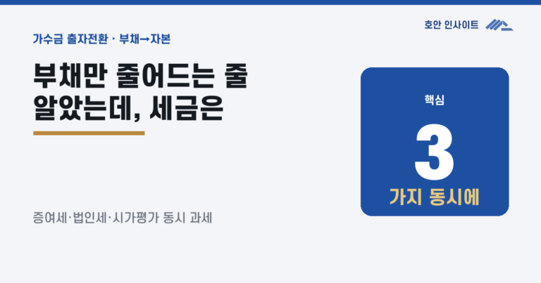 가수금 출자전환 세무 리스크와 실무 체크리스트