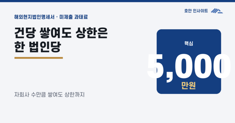 해외현지법인명세서, 대상·기한·과태료 총정리